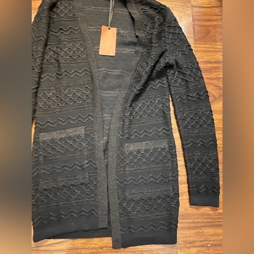 ๐ค Missoni Orange Label Metallic Wave Knit Long Cardigan XS NWT No Belt - Picture 4 of 8